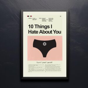 Mid-century modern styled 10 Things I Hate About You movie poster art print