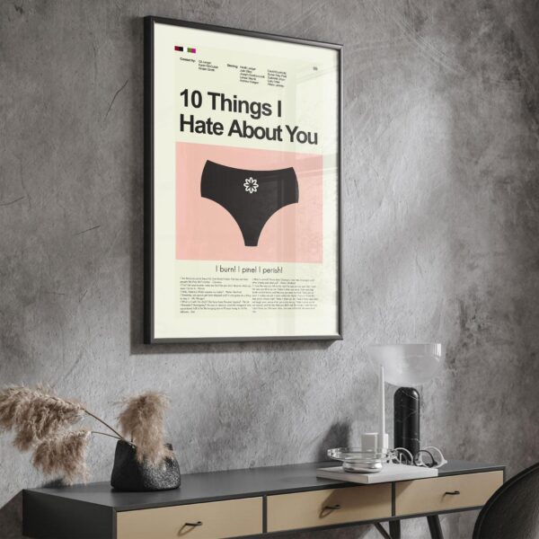 Mid-century modern styled 10 Things I Hate About You movie poster art print