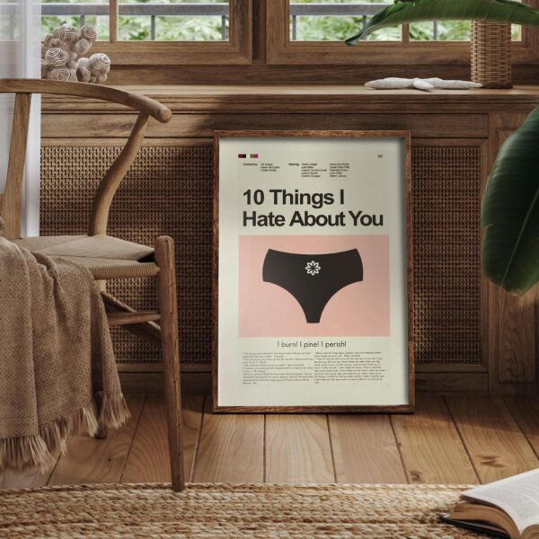 Mid-century modern styled 10 Things I Hate About You movie poster art print
