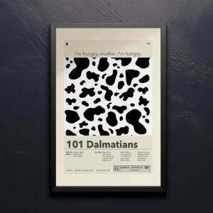 Vintage mid-century modern 101 Dalmatians movie poster
