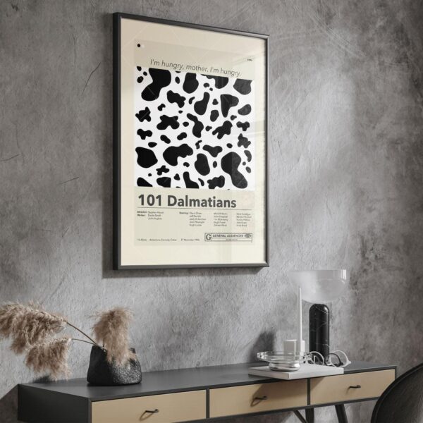 Vintage mid-century modern 101 Dalmatians movie poster