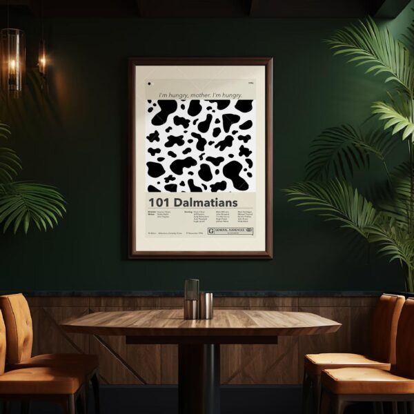 Vintage mid-century modern 101 Dalmatians movie poster