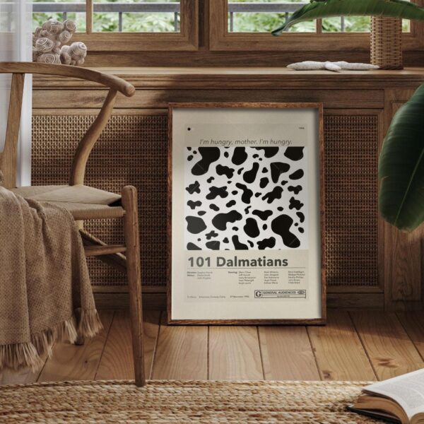 Vintage mid-century modern 101 Dalmatians movie poster