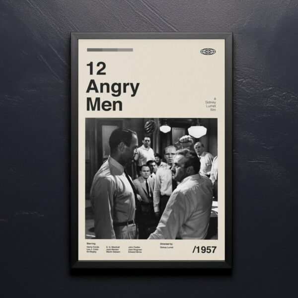 12 Angry Men movie poster - mid-century style art print
