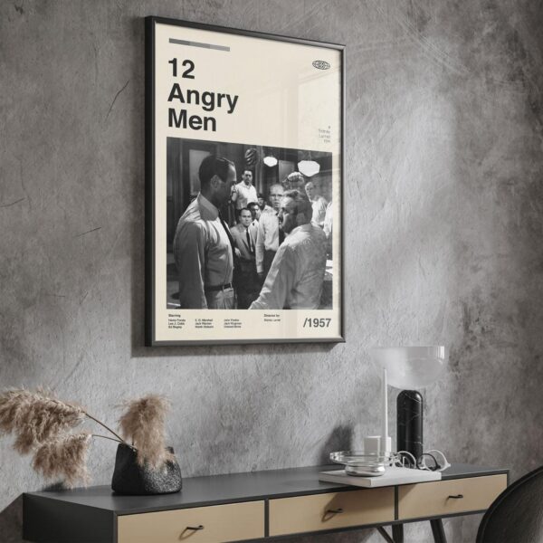 12 Angry Men movie poster - mid-century style art print