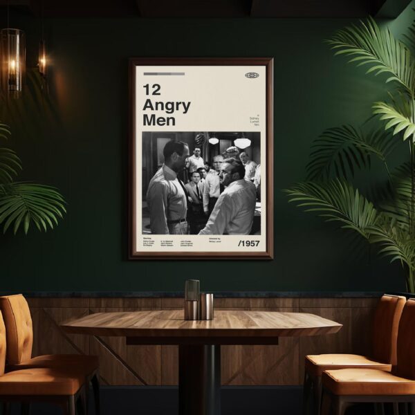 12 Angry Men movie poster - mid-century style art print