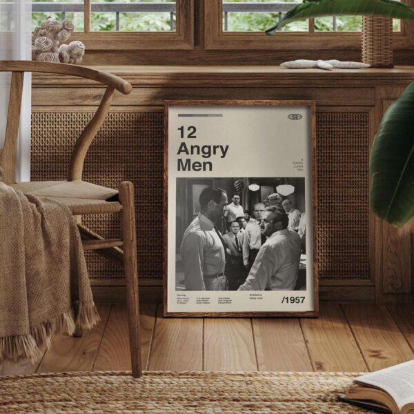 12 Angry Men movie poster - mid-century style art print