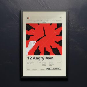 Mid-century modern poster art of 12 Angry Men movie poster design