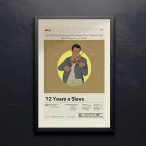 Mid-century modern 12 Years a Slave movie poster with vintage design