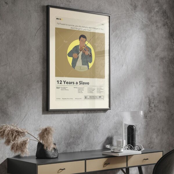 Mid-century modern 12 Years a Slave movie poster with vintage design