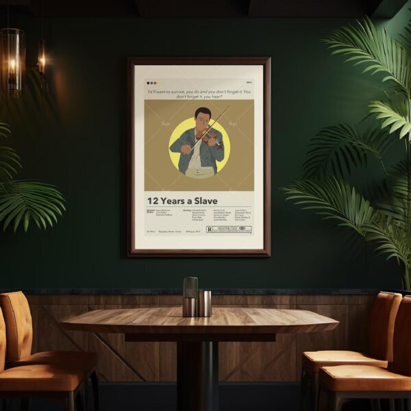 Mid-century modern 12 Years a Slave movie poster with vintage design
