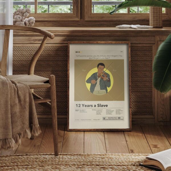Mid-century modern 12 Years a Slave movie poster with vintage design