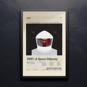 Mid-century modern 2001: A Space Odyssey movie poster with house design