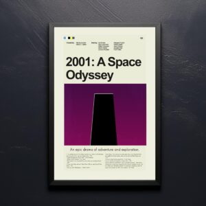 Vintage mid-century modern 2001: A Space Odyssey movie poster artwork