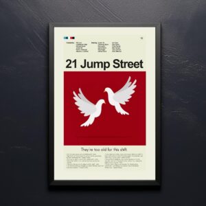 Mid-century modern style 21 Jump Street movie poster art print