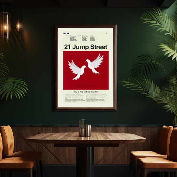 Mid-century modern style 21 Jump Street movie poster art print