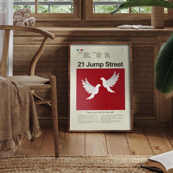 Mid-century modern style 21 Jump Street movie poster art print