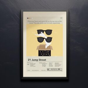 Mid-century modern 21 Jump Street movie poster wall art