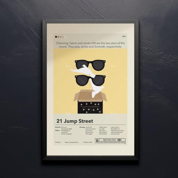 Mid-century modern 21 Jump Street movie poster wall art