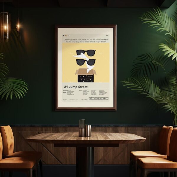 Mid-century modern 21 Jump Street movie poster wall art