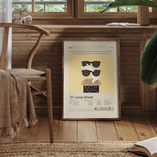 Mid-century modern 21 Jump Street movie poster wall art