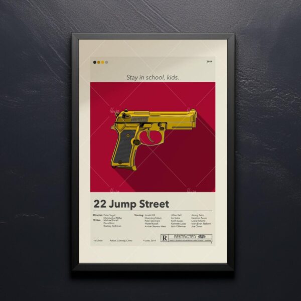 Mid-century modern 22 Jump Street movie graphic poster design