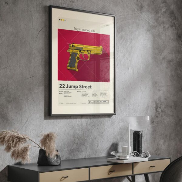 Mid-century modern 22 Jump Street movie graphic poster design