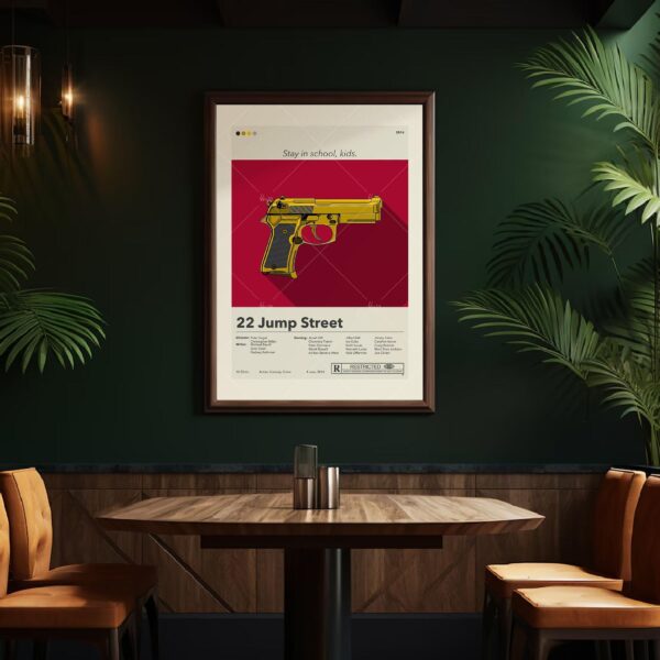 Mid-century modern 22 Jump Street movie graphic poster design