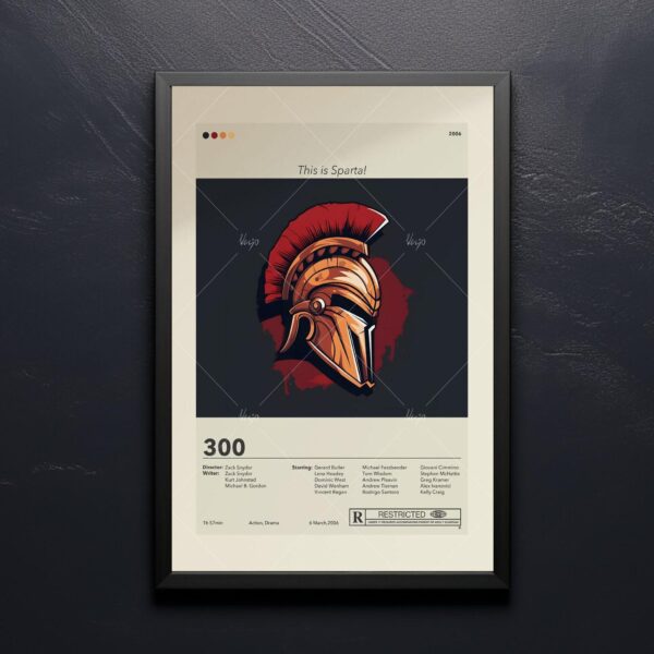 Vintage mid century modern style 300 movie poster artwork
