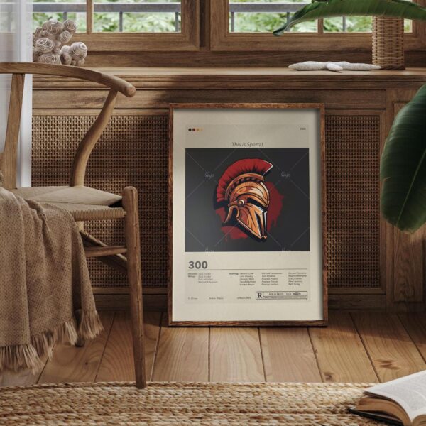 Vintage mid century modern style 300 movie poster artwork