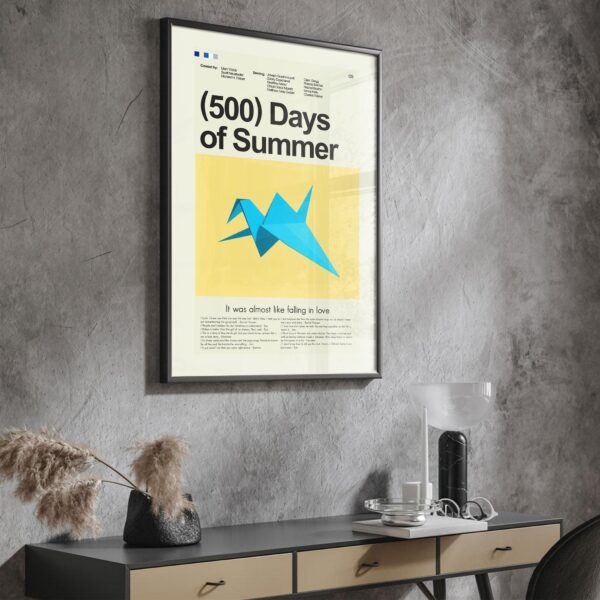 Mid-century modern style poster for (500) Days of Summer movie