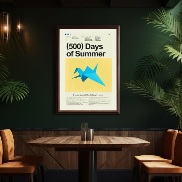 Mid-century modern style poster for (500) Days of Summer movie