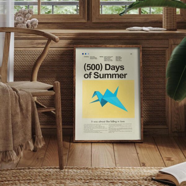 Mid-century modern style poster for (500) Days of Summer movie