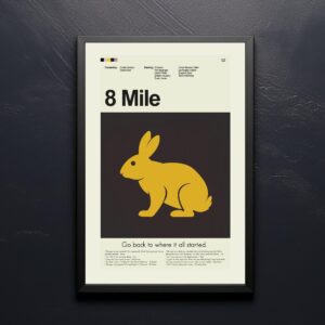 8 Mile movie poster styled as mid century modern advertising art