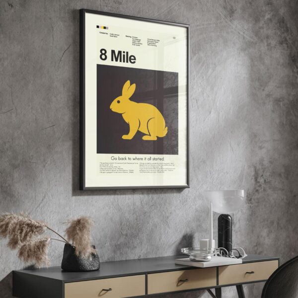 8 Mile movie poster styled as mid century modern advertising art