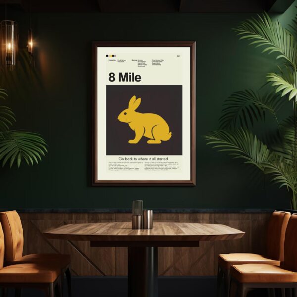 8 Mile movie poster styled as mid century modern advertising art