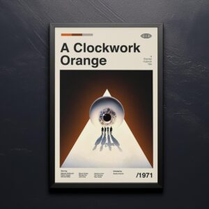 Mid-century modern A Clockwork Orange movie poster with graphic design