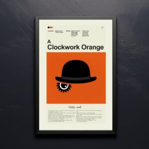 Mid-century modern style A Clockwork Orange movie poster design