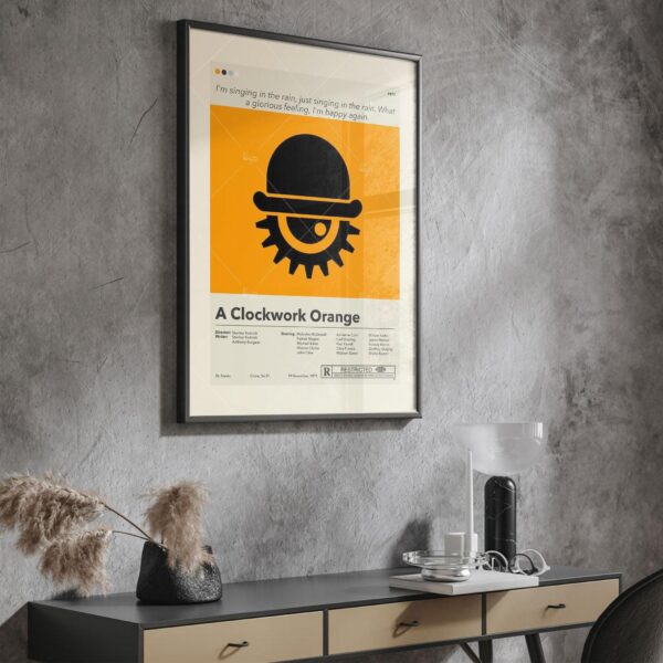 Mid-century modern A Clockwork Orange movie poster design