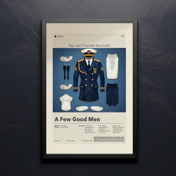 Mid-century modern vintage poster of A Few Good Men movie