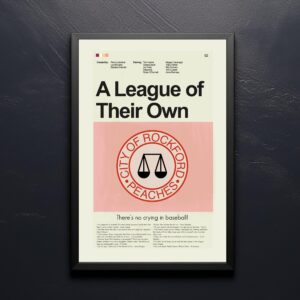 Vintage mid-century modern movie poster for A League of Their Own
