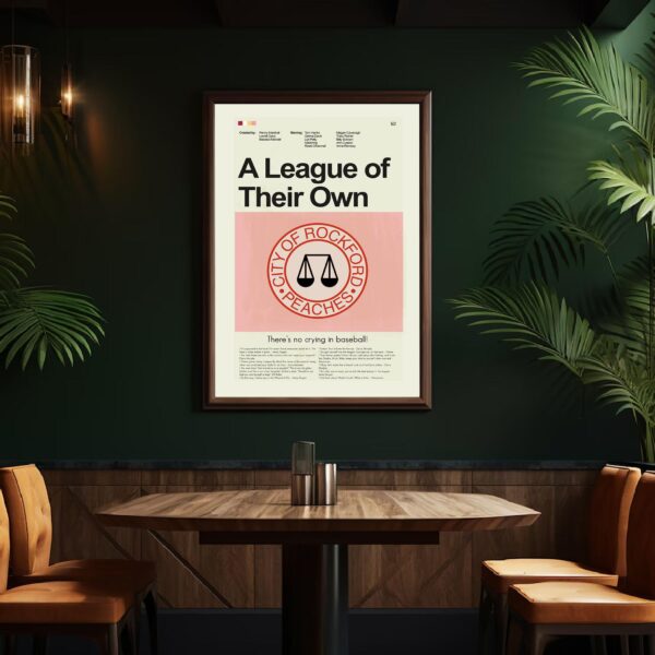 Vintage mid-century modern movie poster for A League of Their Own