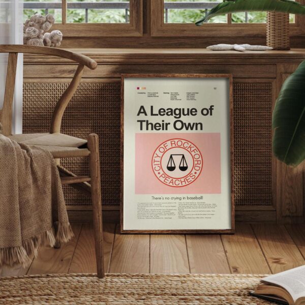 Vintage mid-century modern movie poster for A League of Their Own