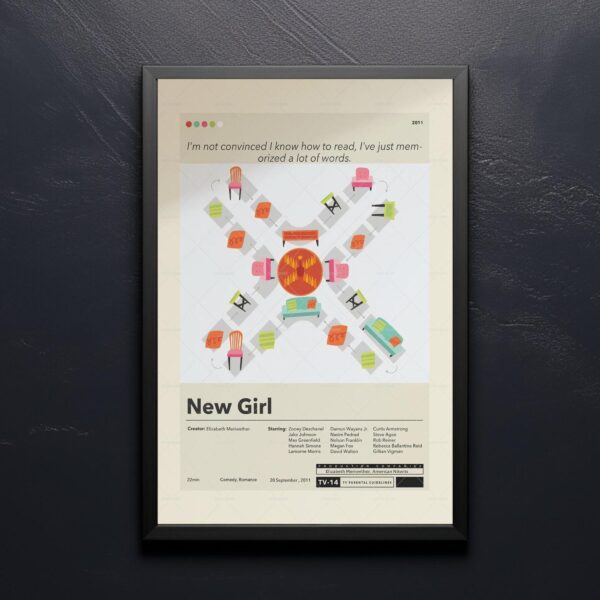 Mid-century modern movie poster for A New Girl in Paris!