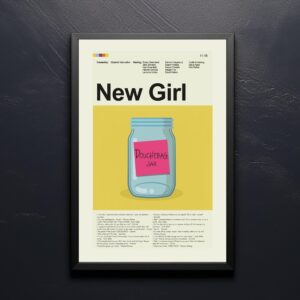 Vintage mid-century modern movie poster for A New Girl in Paris!