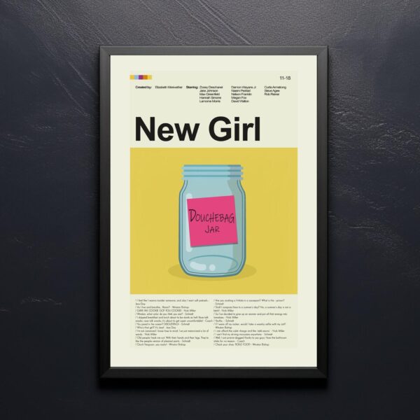 Vintage mid-century modern movie poster for A New Girl in Paris!