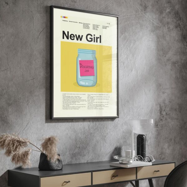 Vintage mid-century modern movie poster for A New Girl in Paris!
