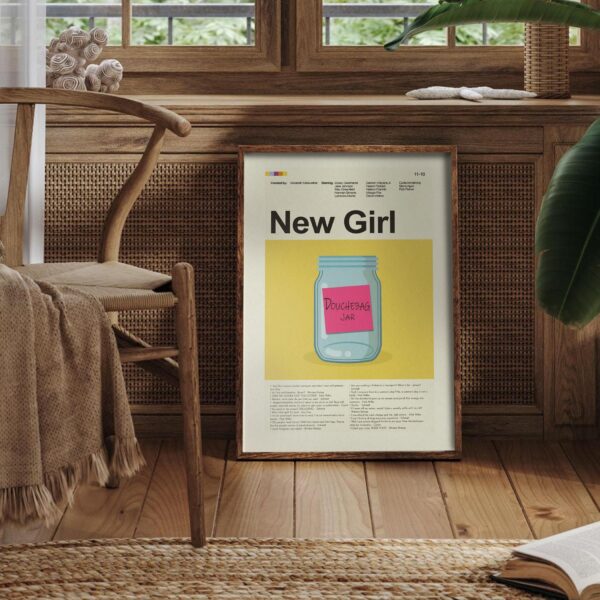 Vintage mid-century modern movie poster for A New Girl in Paris!