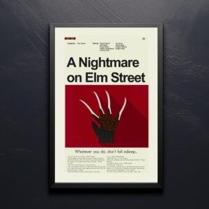 Vintage mid-century modern A Nightmare on Elm Street movie poster