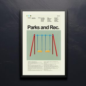Mid-century modern Parks and Recreation special movie limited edition poster